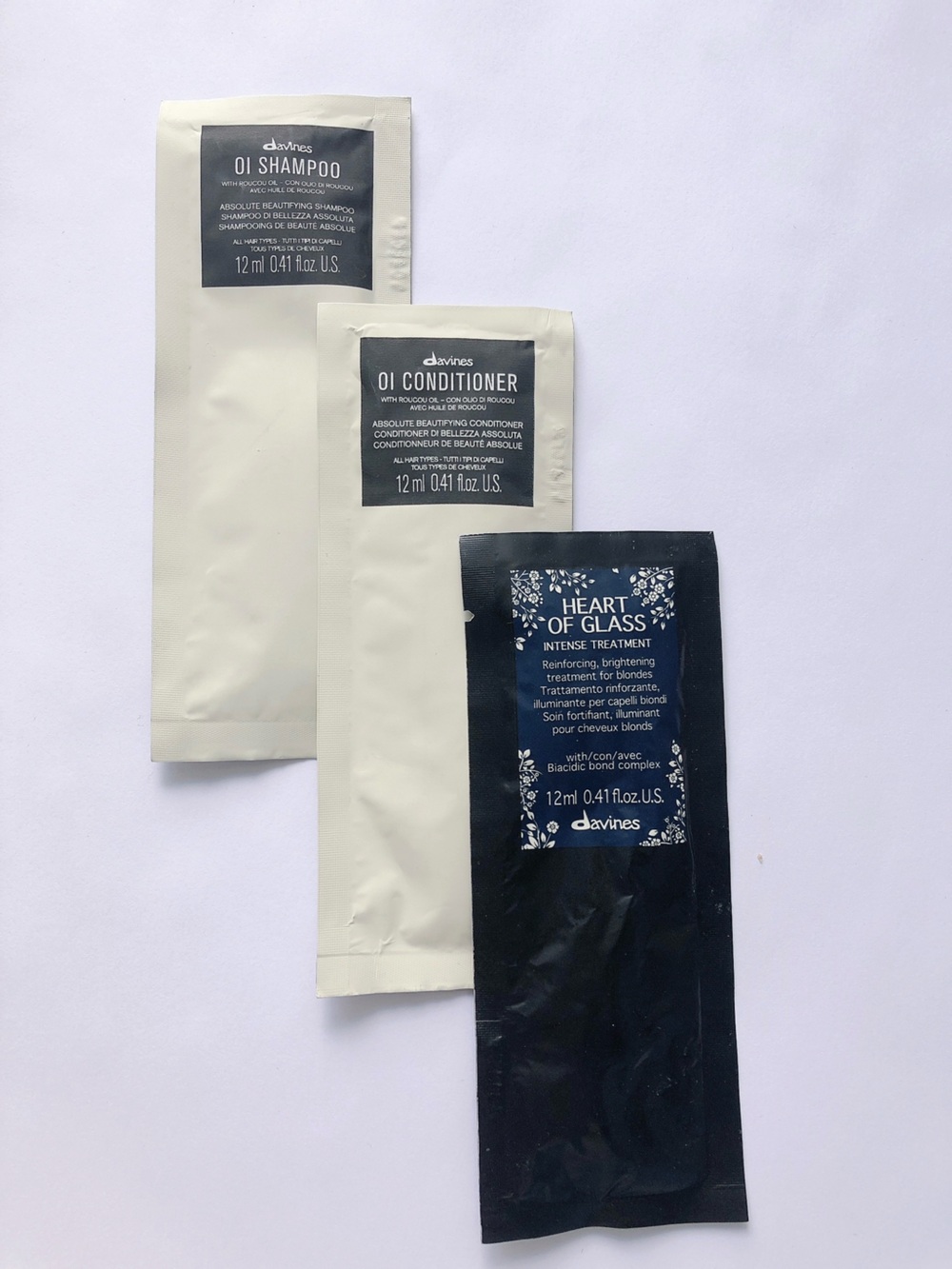 5/$20 Davines OI Shampoo, OI Conditioner, Heart of Glass Intense Treatment